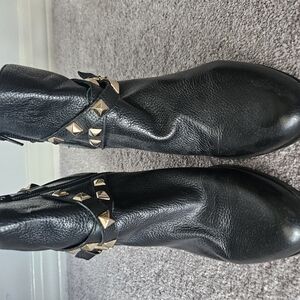 Guess Black Ankle Booties with Gold Studs